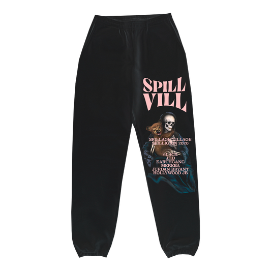 Black Spill Vill Sweatpants